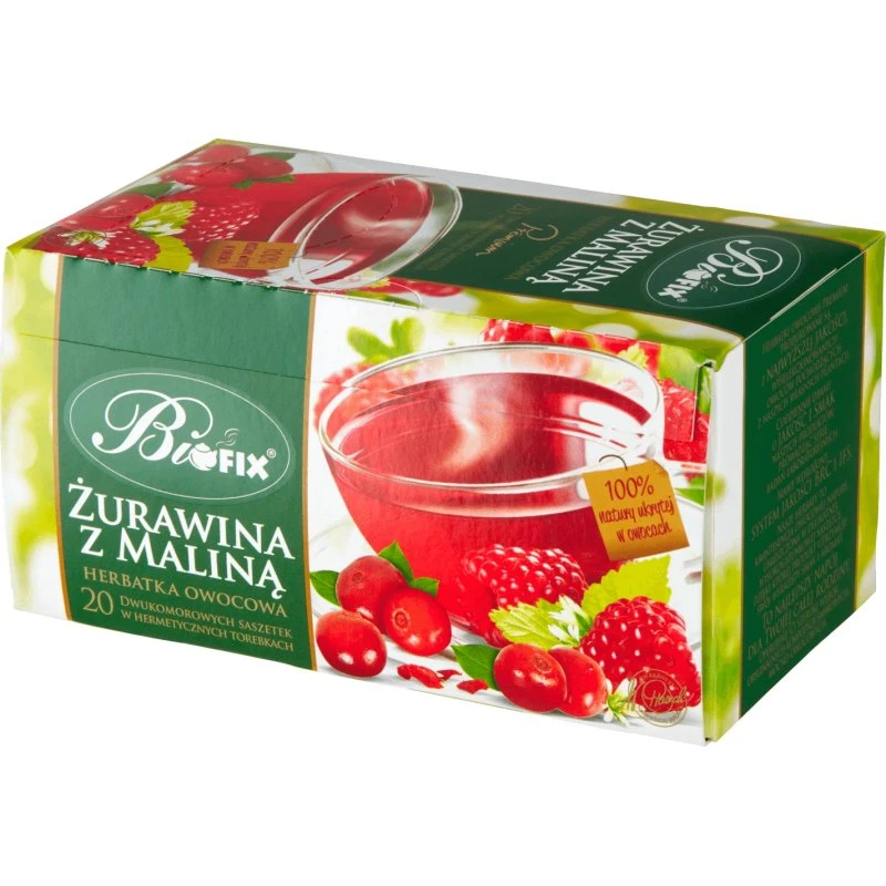 Bi Fix Premium Früchtetee Cranberry mit Himbeere, 20 Beutel