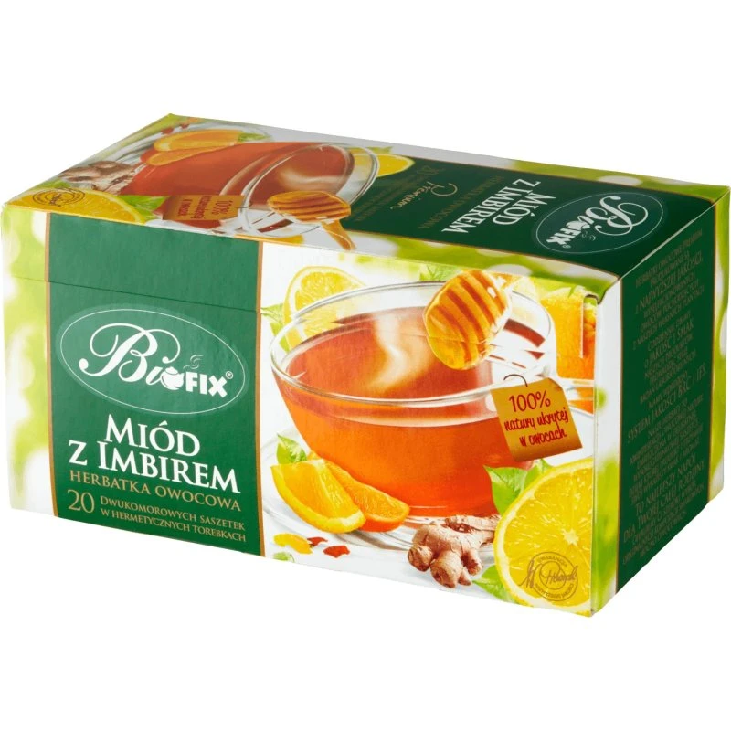 Bi Fix Premium Honig-Ingwer Früchtetee, 20 Beutel