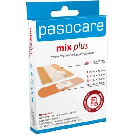 Pasocare Mix Plus Pflaster Set, 20 Stück, hypoallergen