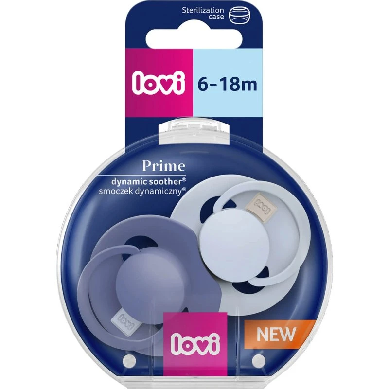 Lovi Prime Schnuller Silikon Babyblau 6-18 Monate (2er Set)