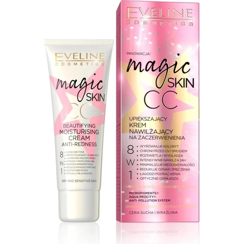 Eveline Cosmetics Magic Skin CC Feuchtigkeitscreme gegen Rötungen, 50 ml