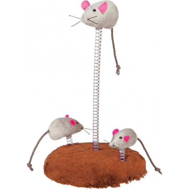 Trixie Mouse Family auf Federn – Katzenspielzeug (ca. 14,5 cm)