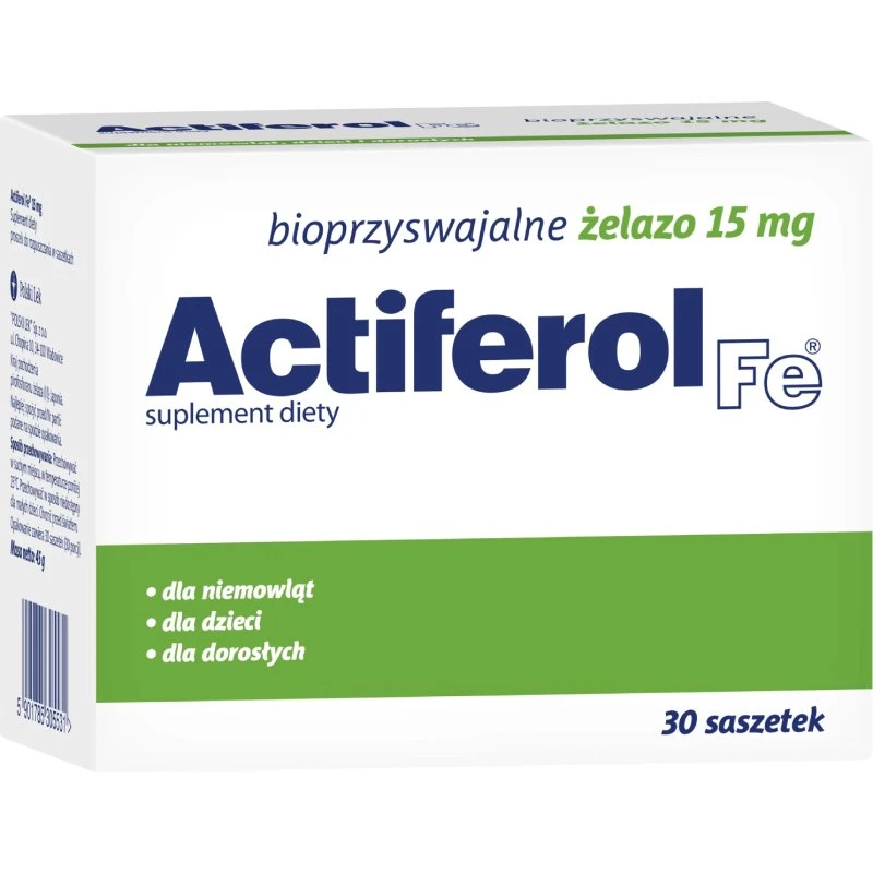 ActiFerol Fe 15 mg Eisen-Nahrungsergänzungsmittel, 30 Beutel