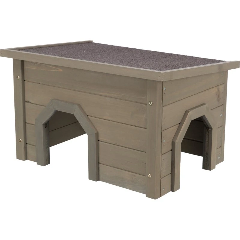 TRIXIE Kleintierhaus 50 x 30 x 37 cm grau-grün mit zwei Eingängen