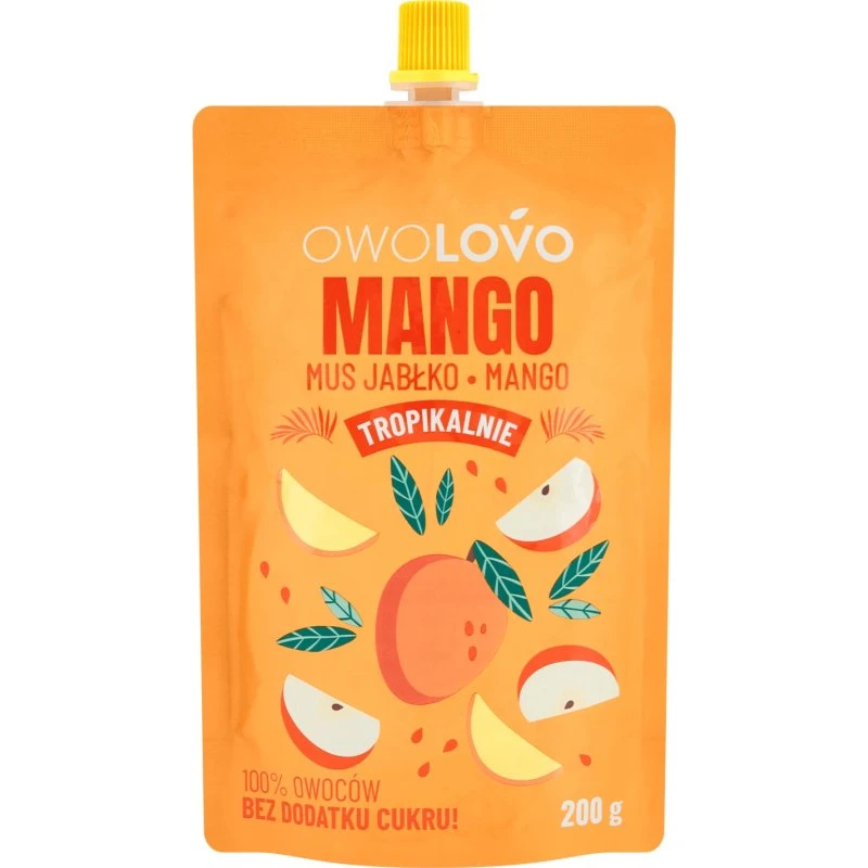 Owolovo Tropically Mango Apfel-Mango Mousse, 200 g Tube