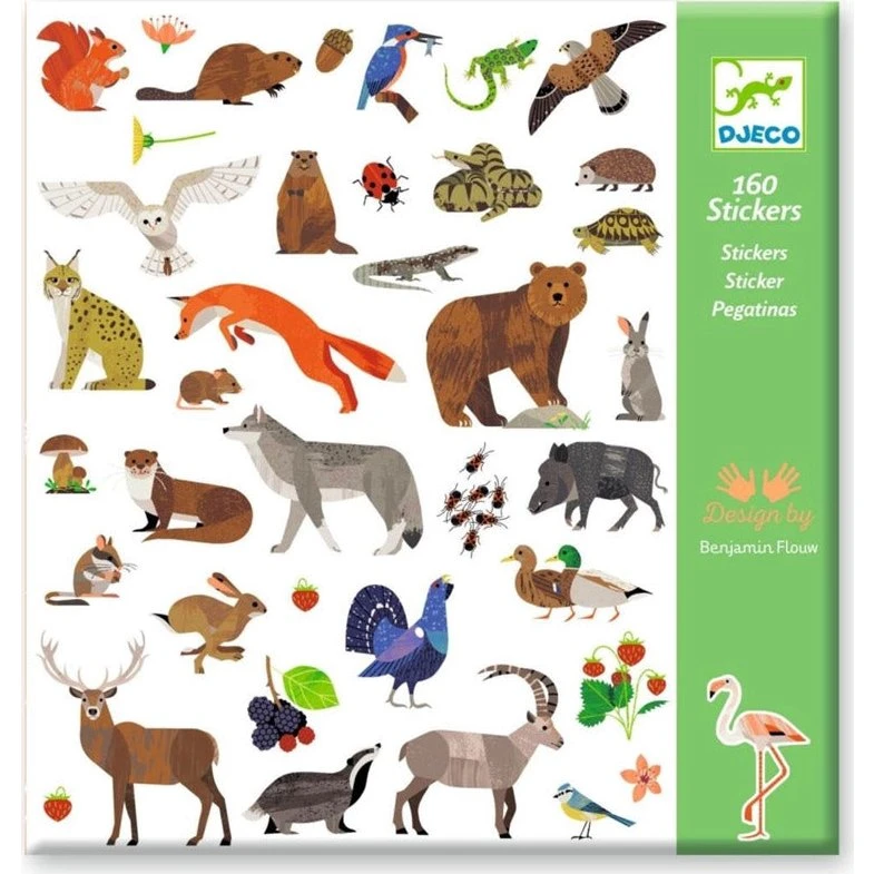 Djeco Tierwelt Sticker-Set (160 Sticker)