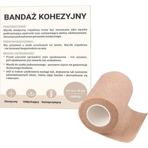 Paso Kohäsivbandage, 10 cm x 4,5 m, fleischfarben