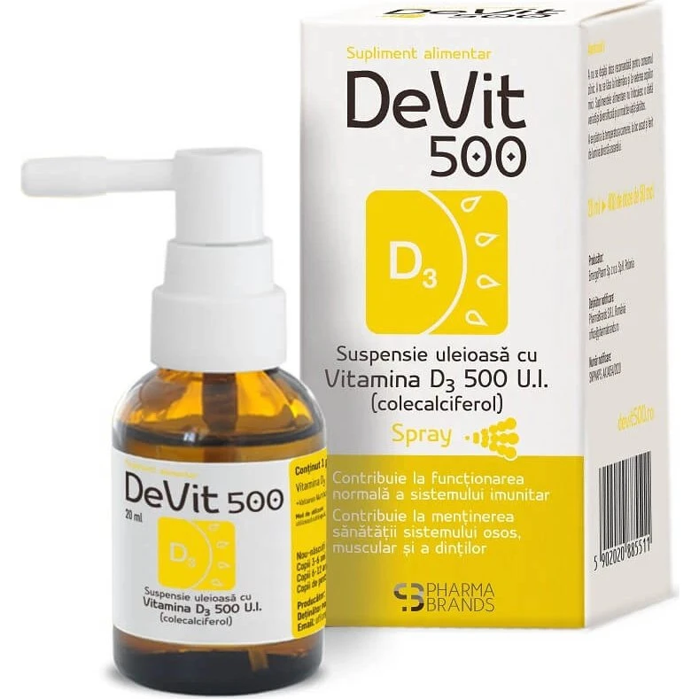 DeVit 500 Vitamin D3 Ölige Suspension Spray, 20 ml