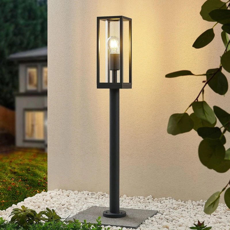 Lindby Giavanna Gartenleuchte H80, Anthrazit, Glas, 80 cm