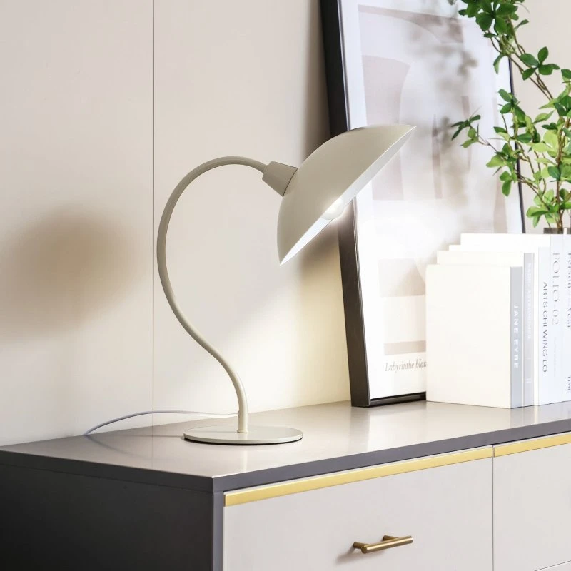 Lucande Tischleuchte Arvadon Beige - Modernes Metall-Design