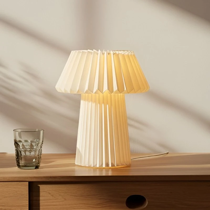 Lindby Tischleuchte Magali Weiß aus Papier, Ø 34 cm