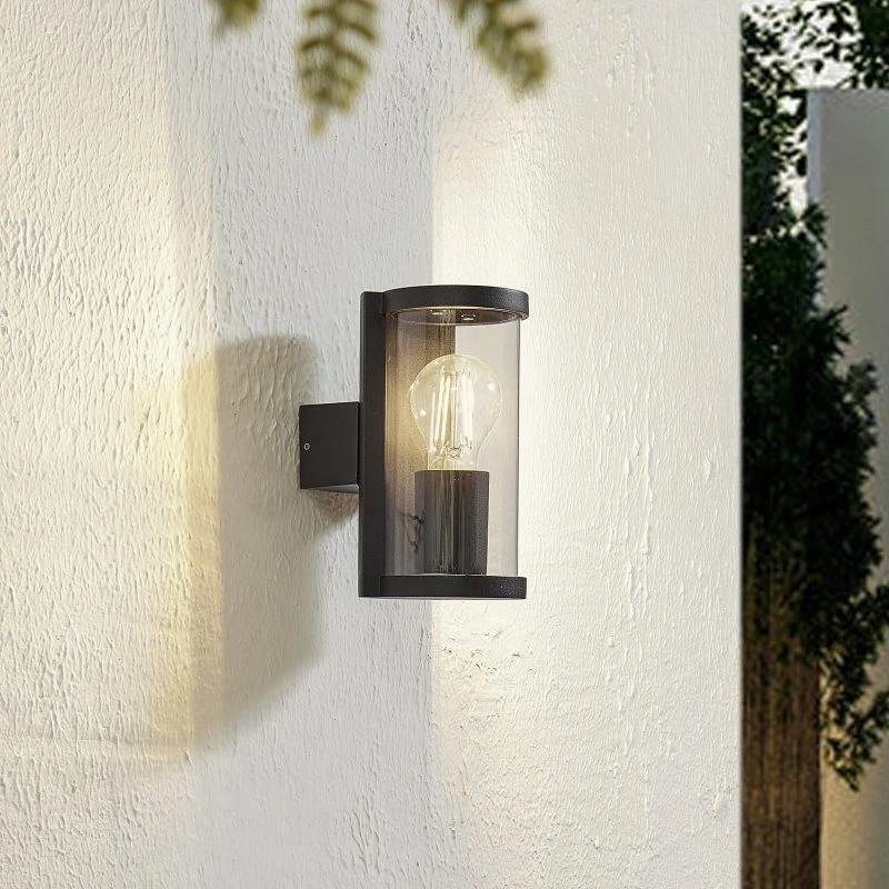 Lucande Außenwandleuchte Zanta, 19,7 cm, IP65, Schwarz