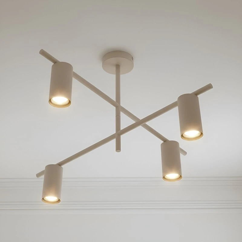 Lindby Deckenleuchte Marilou Beige, 4-flammig, Ø 70 cm