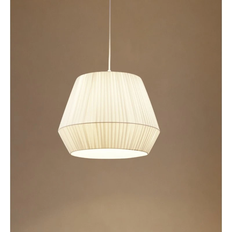 Lindby Pendelleuchte Vitore Weiß, Skandinavisches Design, Stoff