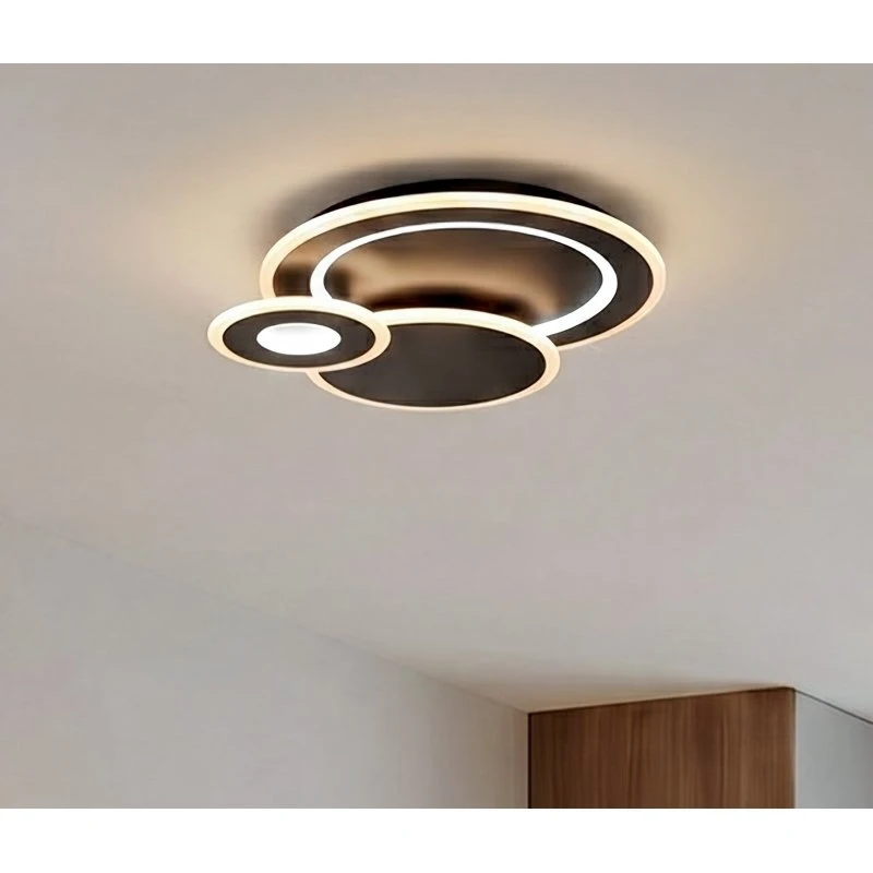 Lindby LED-Deckenlampe Briar, Schwarz, Mehrflammig, mit Fernbedienung