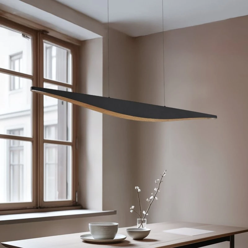 Lucande LED-Pendelleuchte Clavit, schwarz, 140 cm, dimmbar