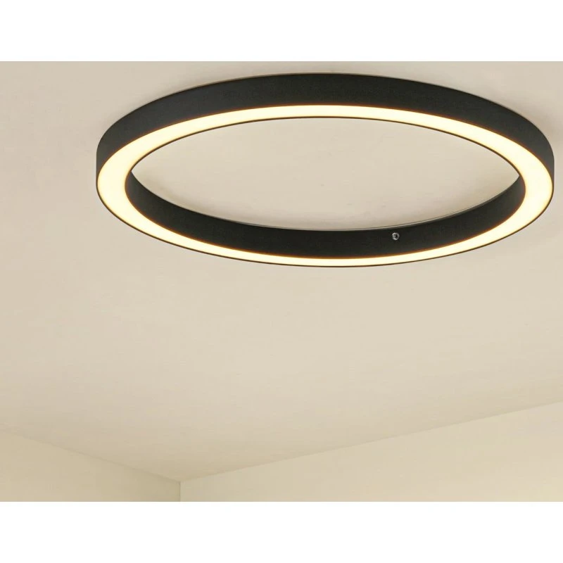 Lucande LED-Deckenlampe Neor, schwarz, Ø 60 cm, CCT, dimmbar