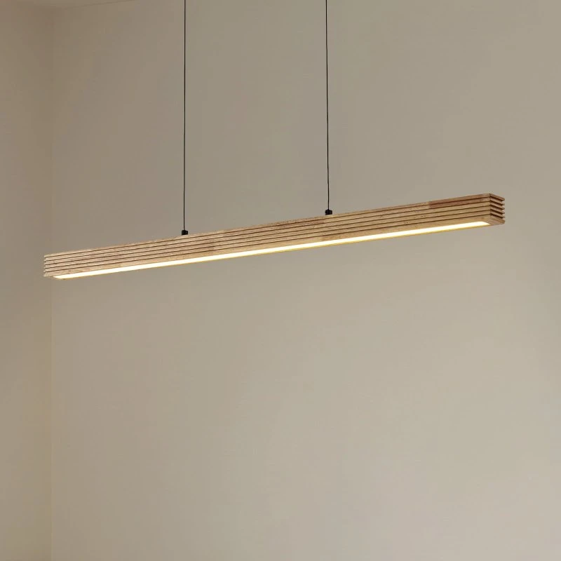 Lucande Emara LED-Hängeleuchte, Eiche hell, CCT