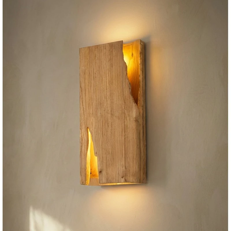 Lucande Wandleuchte Tarry aus Kiefernholz, 45 cm, 2 x E14
