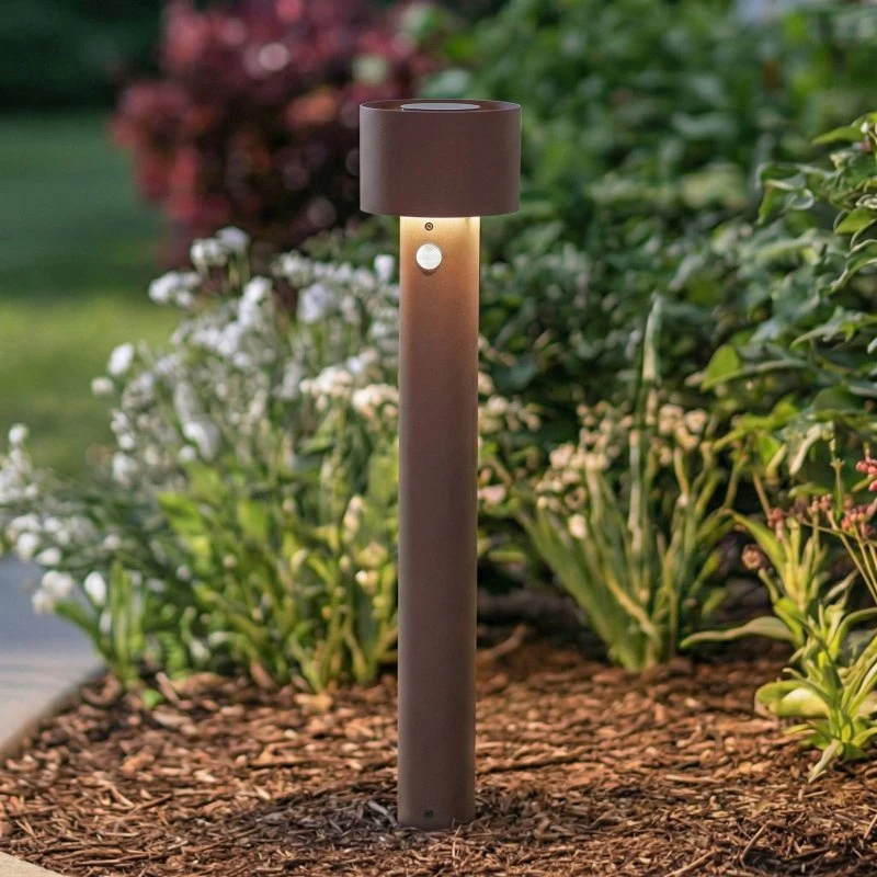 Arcchio LED-Wegeleuchte Milten, 65 cm, Rost, IP65, Sensor