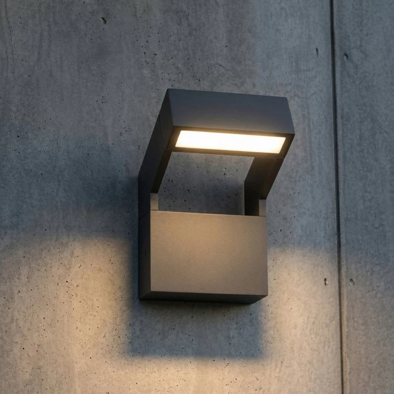 Arcchio Kovato LED-Außenwandleuchte, dunkelgrau, IP65
