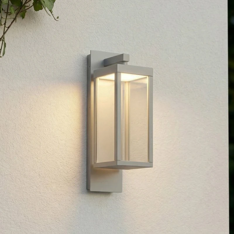 Lucande Ferdinand LED-Außenwandleuchte, steingrau, IP54