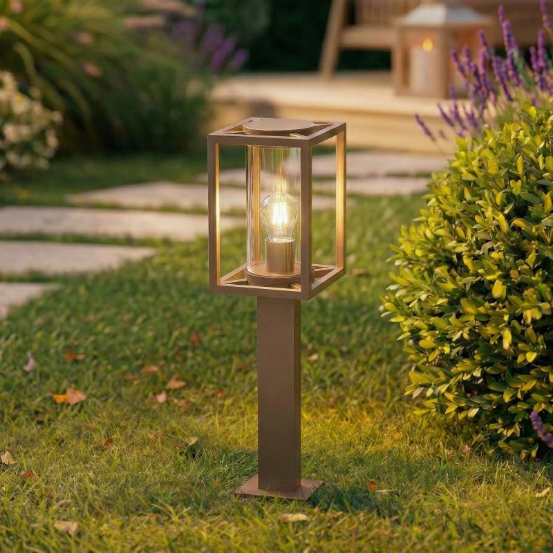 Lucande Wegeleuchte Ferda, 60 cm, braun, Glas, IP44