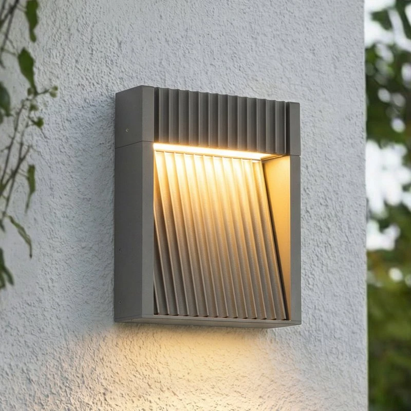 Lucande Tavion LED-Außenwandleuchte, 16 cm, Anthrazit, IP65