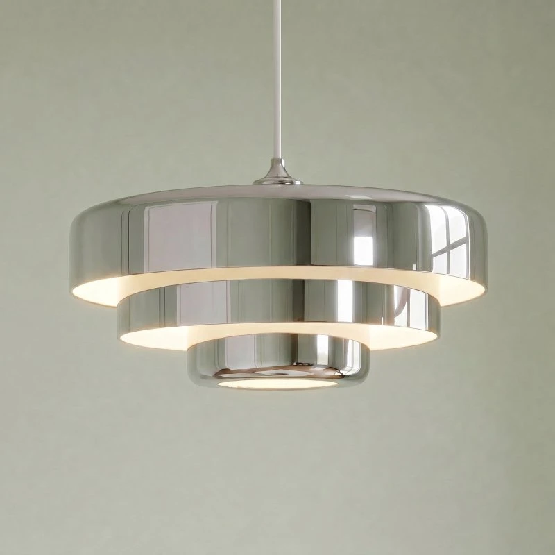 Lindby Hängeleuchte Tivra Chrom Ø 35 cm Metall E27