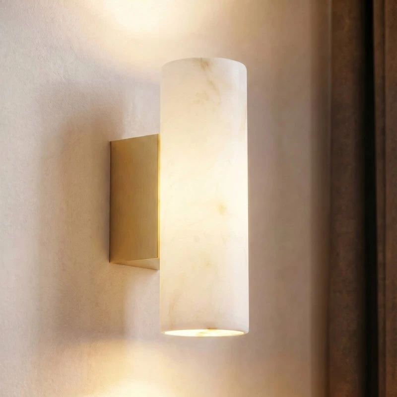 Lucande LED-Wandleuchte Tavira, Alabaster, Up/Down
