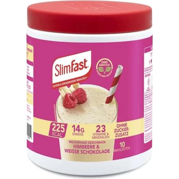 SlimFast Milchshake-Pulver Himbeere & weiße Schokolade 365 g