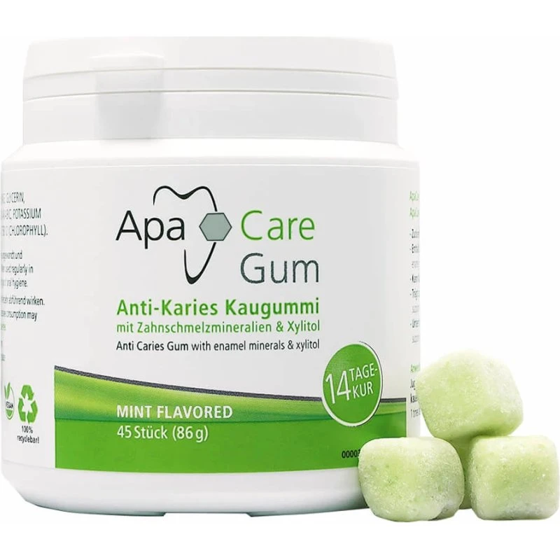 ApaCare Gum Kaugummi mit Xylitol und Calcium, 45 Stück