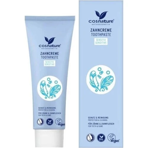 Cosnature Natürliche Zahnpasta mit Fluorid, Kamille & Minze, 75 ml