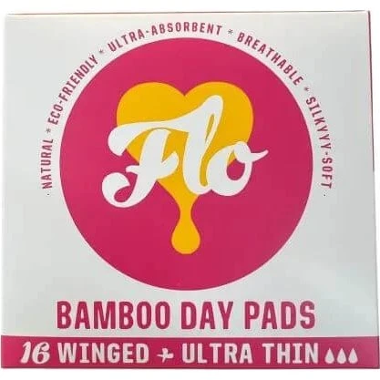 Flo Bamboo Day Pads, 16 Stück, Tagesbinden mit Bambusflügeln