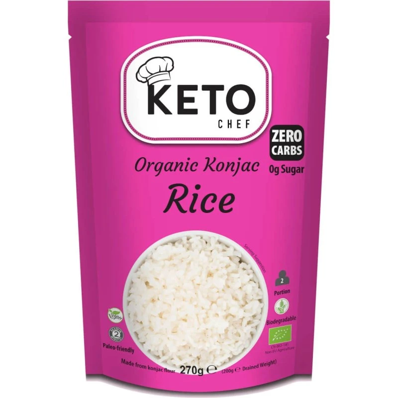 Keto Chef Bio-Konjak-Reis, reisförmige Konjak-Nudeln, 270 g