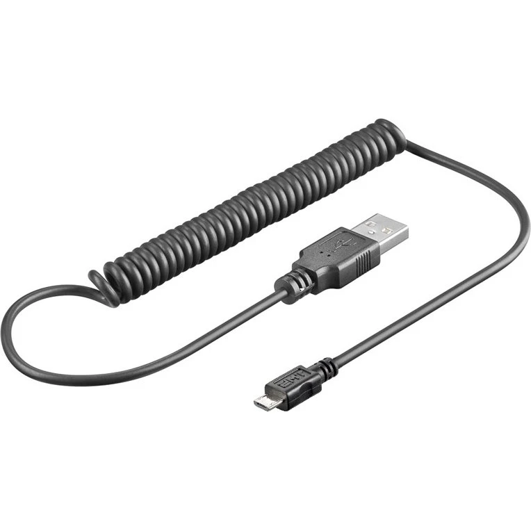 Goobay 62334 Micro-USB Spiralkabel schwarz