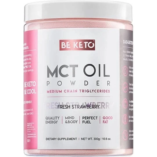 BeKeto MCT-Ölpulver Erdbeere, 300 g