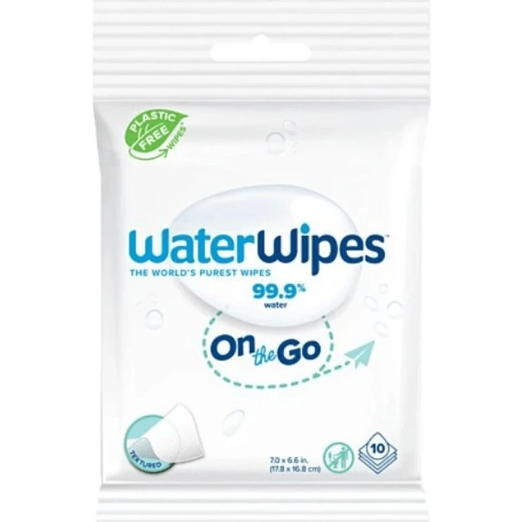 WaterWipes On the Go Feuchttücher, 10 Stück, plastikfrei