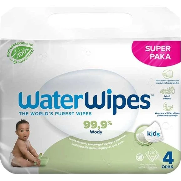 WaterWipes Soapberry Bio Feuchttücher, 4 x 60 Stück, ab Geburt