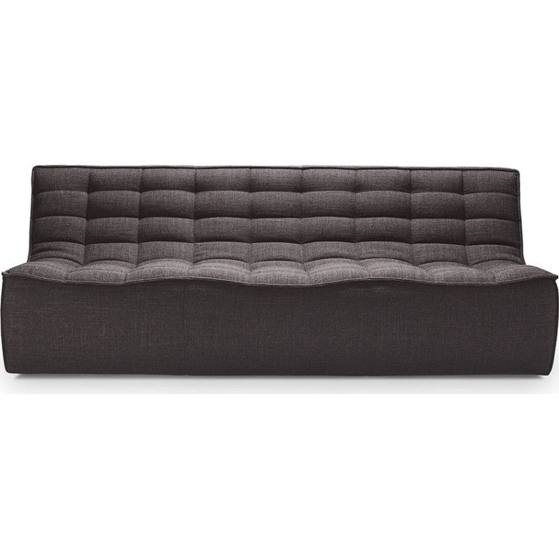 Ethnicraft N701 3-Sitzer Sofa Dunkelgrau - Designer Jacques Deneef