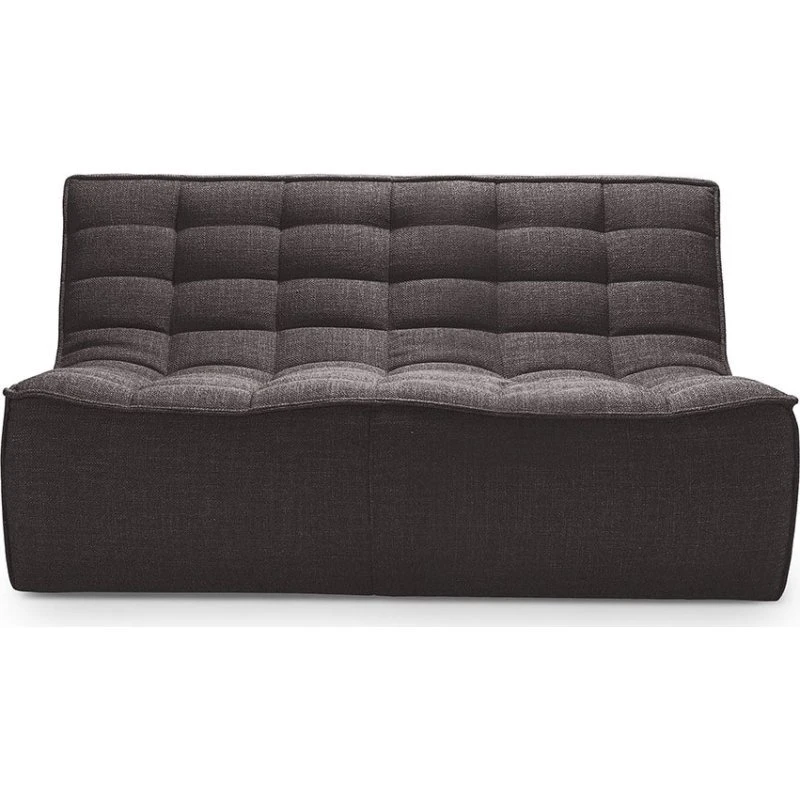 Ethnicraft Sofa N701 2-Sitzer - Dunkelgrau - Designer Jacques Deneef