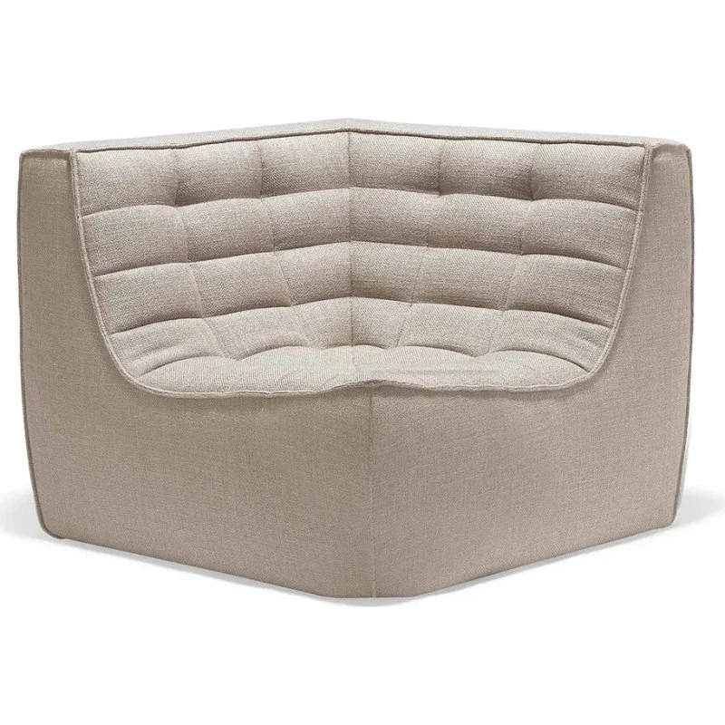Ethnicraft Eckkaminsessel N701 Beige - Designer Jacques Deneef