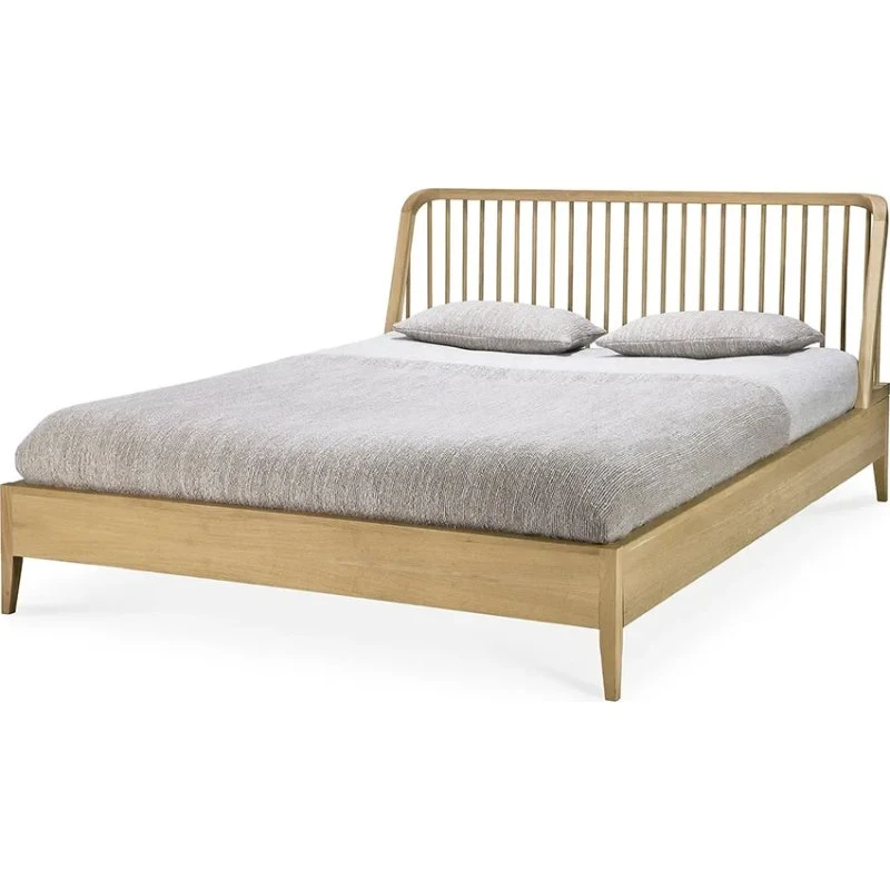Ethnicraft Spindle Doppelbett aus Massiv-Eiche Natur 160x200 cm
