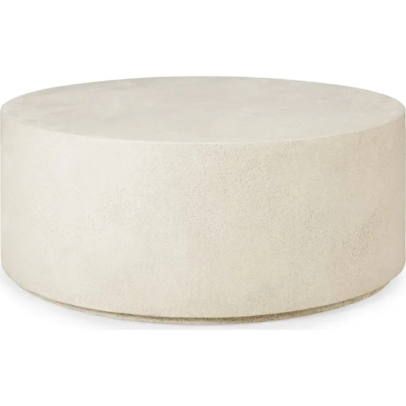 Ethnicraft Elements Couchtisch Weiß Mikrozement Ø 80 cm