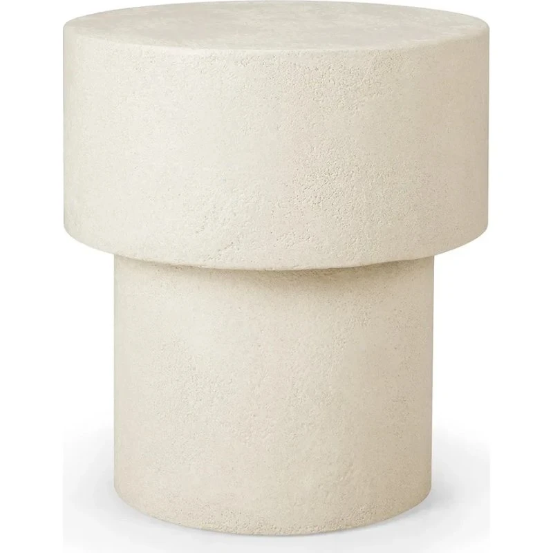 Ethnicraft Beistelltisch Elements Weiß Mikrozement Ø 41 cm