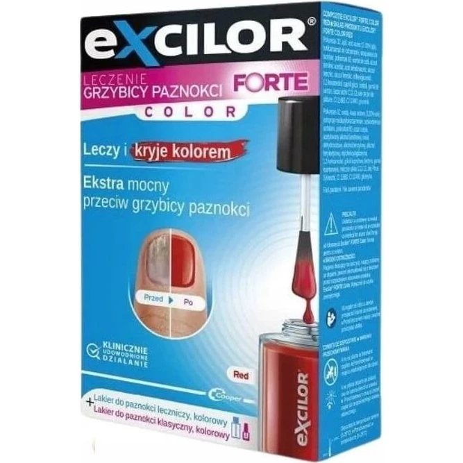 Excilor Forte Color Nagellack Rot, 30 ml + 8 ml