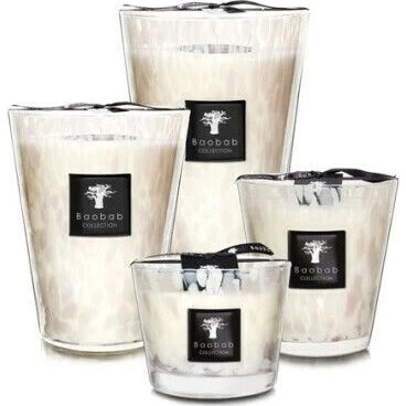 Baobab Collection Pearls White Duftkerze, 35 cm