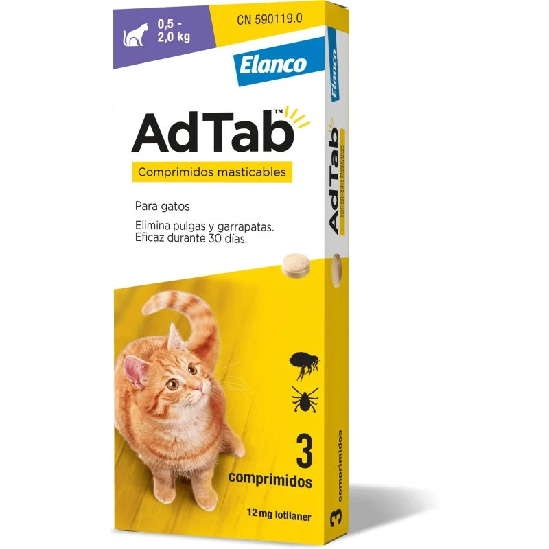 AdTab 12mg Kautabletten für Katzen (0,5-2kg), 3 Stück