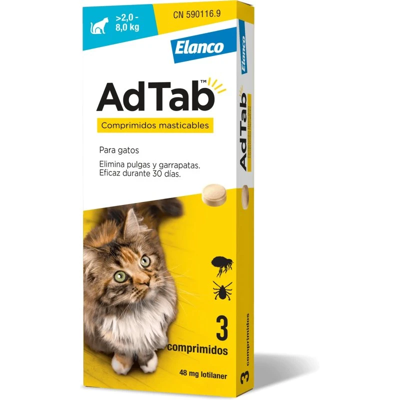 AdTab 48mg Kautabletten für Katzen (2-8kg), 3 Stück