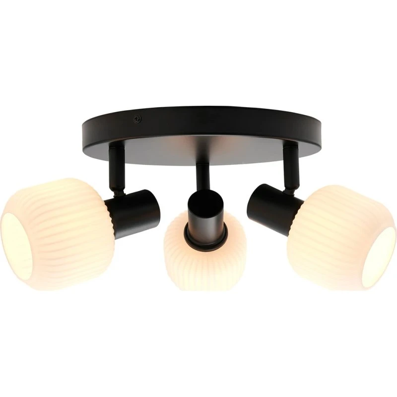 Nordlux Milford Mini 3-Rondel Deckenlampe Schwarz/Glas 25 cm